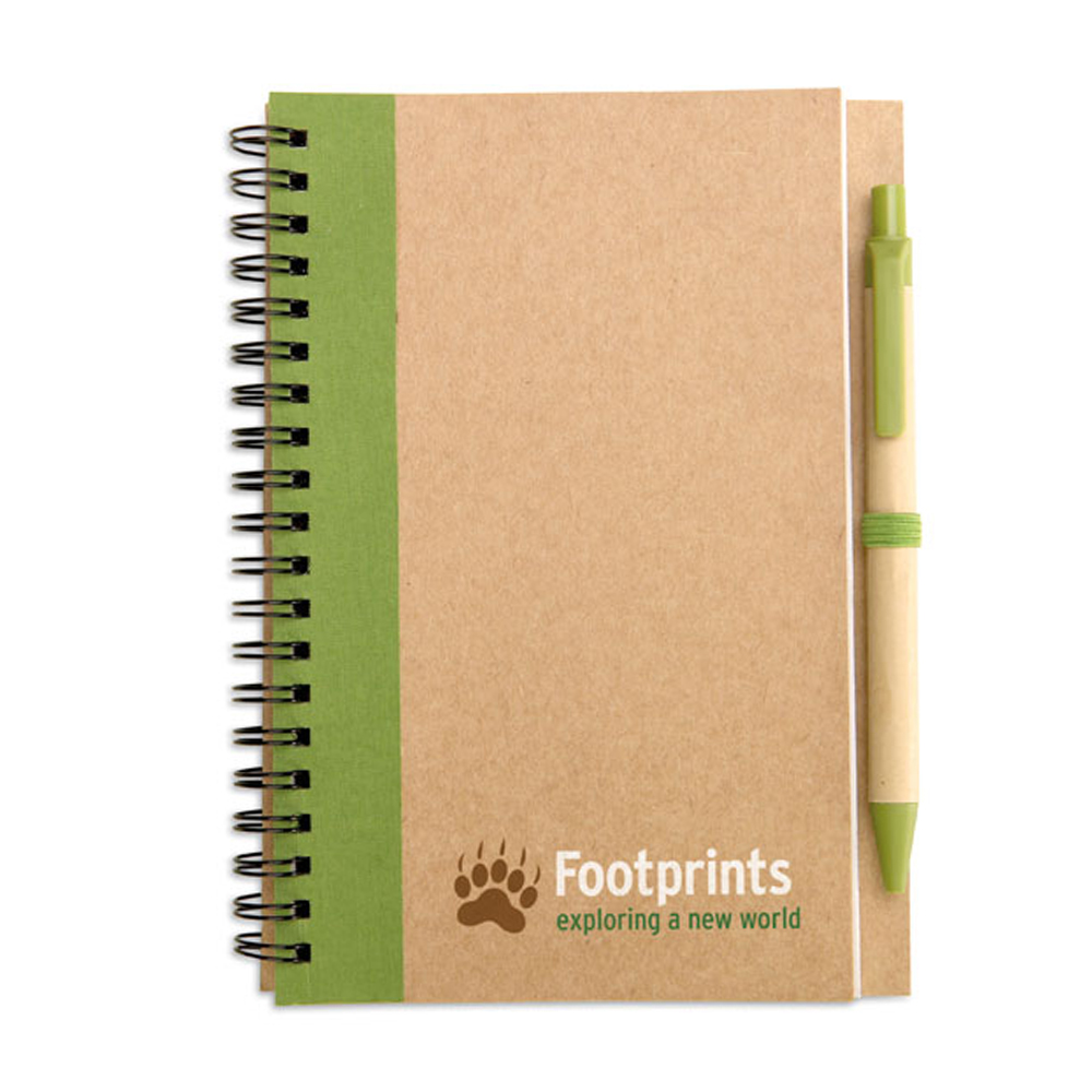 Gerecycled notitieboek met balpen